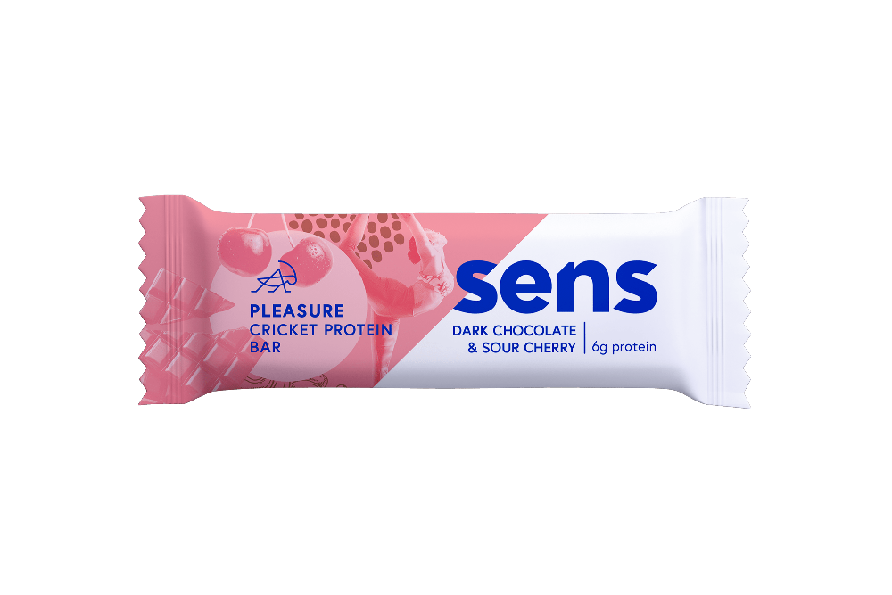 SINGLE Pleasure Protein tyčinka s cvrččím proteinem - Tmavá čokoláda & Višeň (40g)